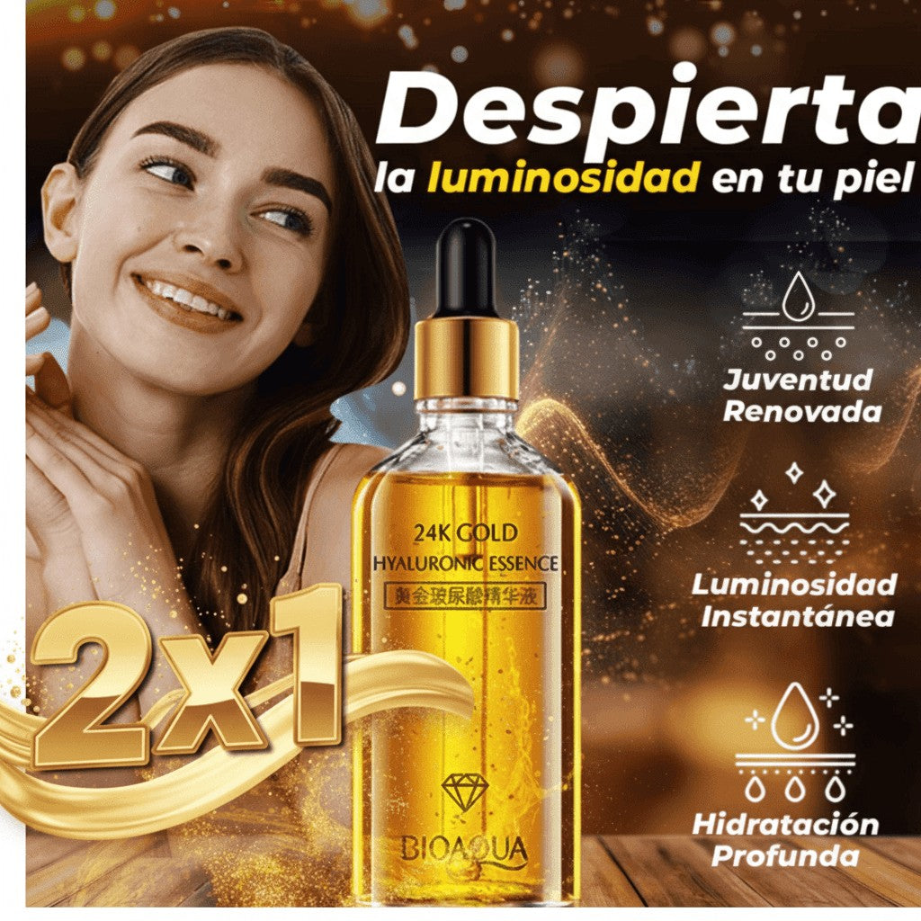 💛 2x1 SERUM ACIDO HIALURONICO 24k Bioaqua Gold Essence™
