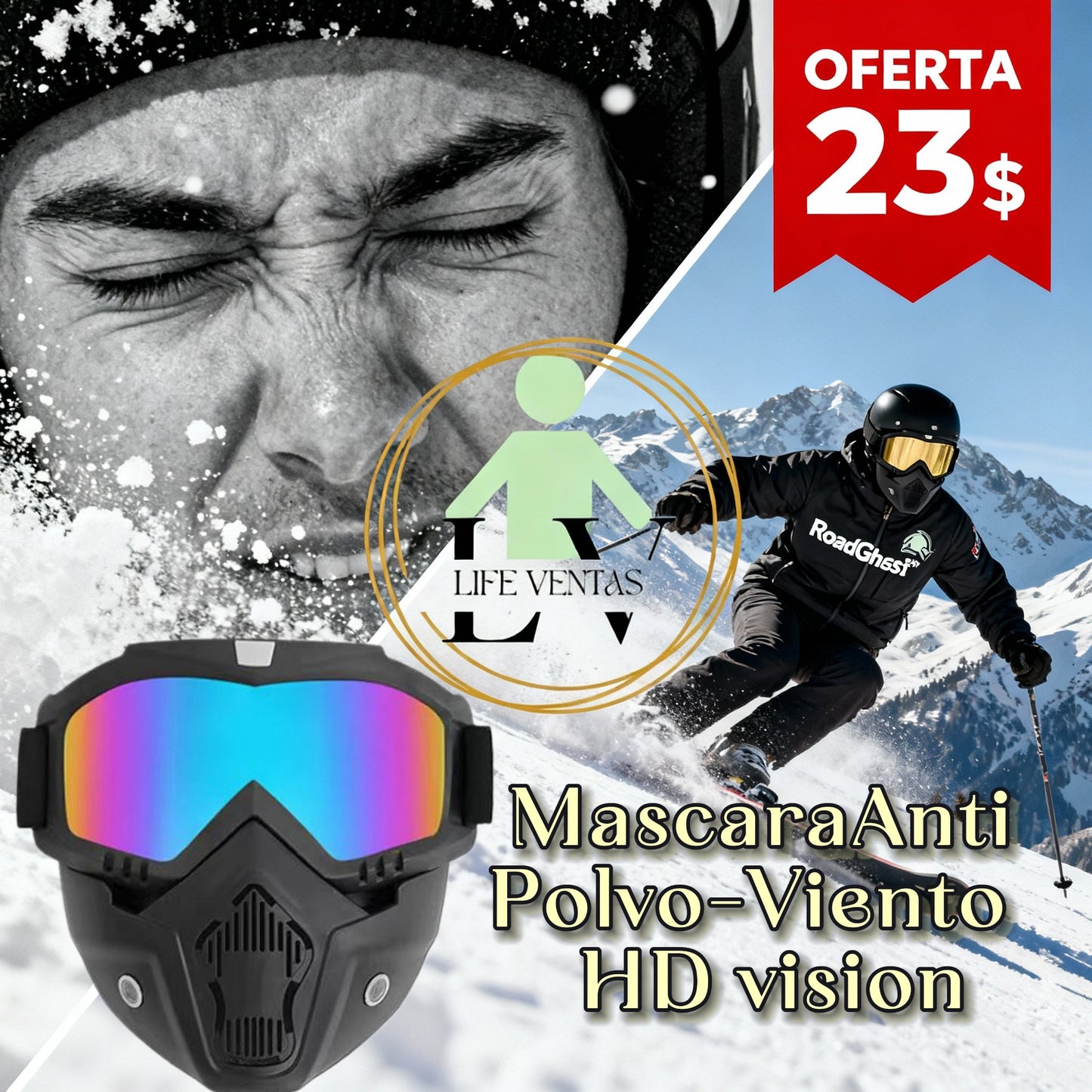 RoadGhost™ Máscara a prueba de viento gafas HD