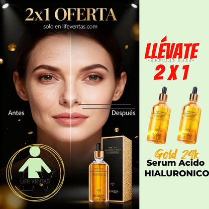💛 2x1 SERUM ACIDO HIALURONICO 24k Bioaqua Gold Essence™