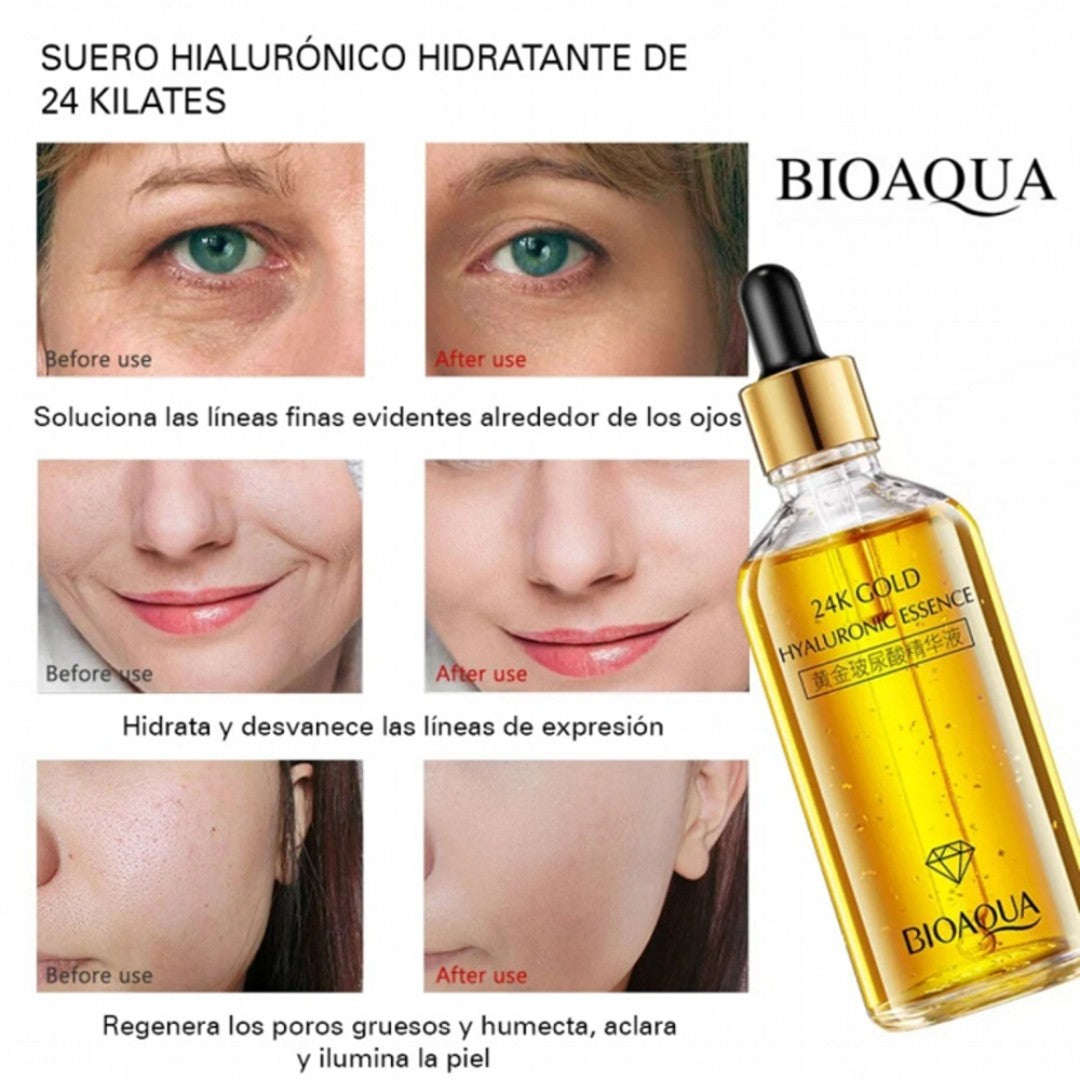 💛 2x1 SERUM ACIDO HIALURONICO 24k Bioaqua Gold Essence™
